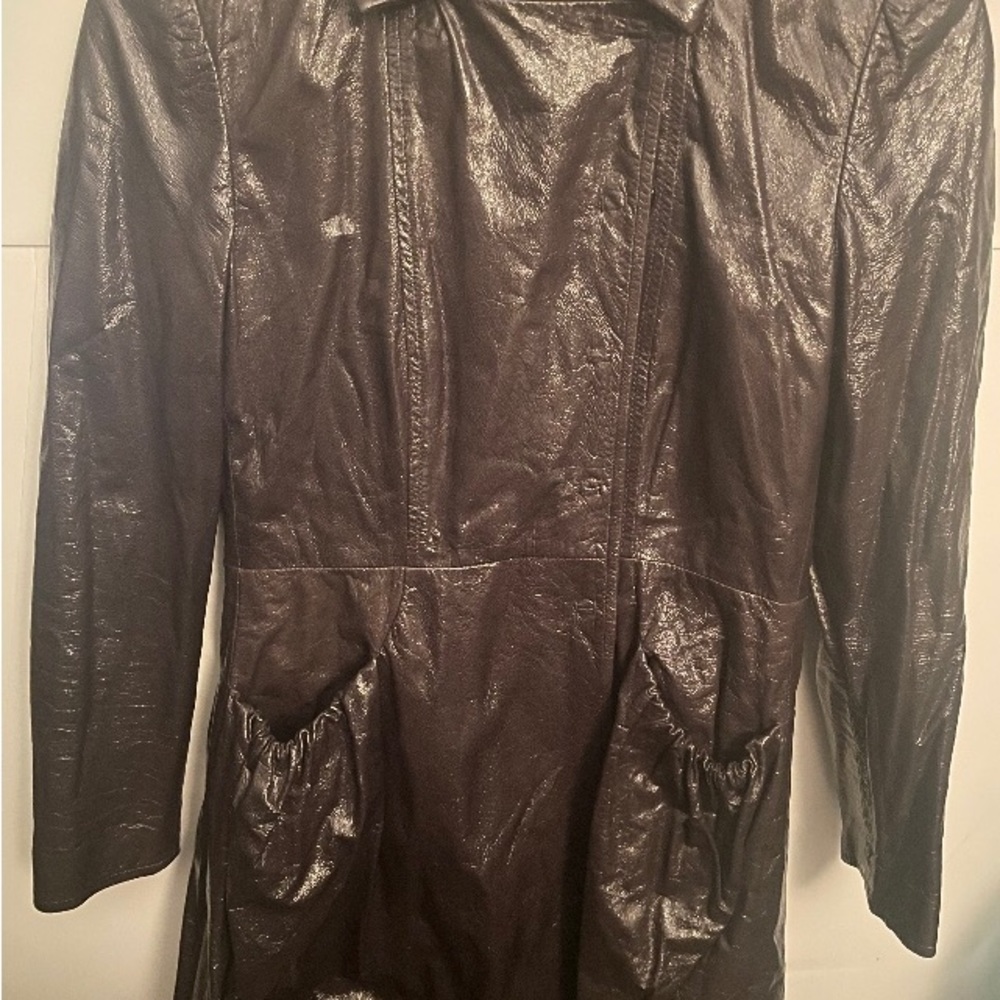 MIU MIU VINTAGE BROWN LEATHER JACKET 42 IT (S)